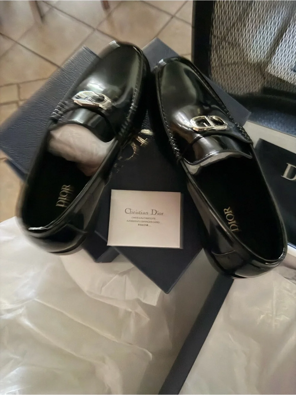 Dior Black Branded Dust Bag and Box Set